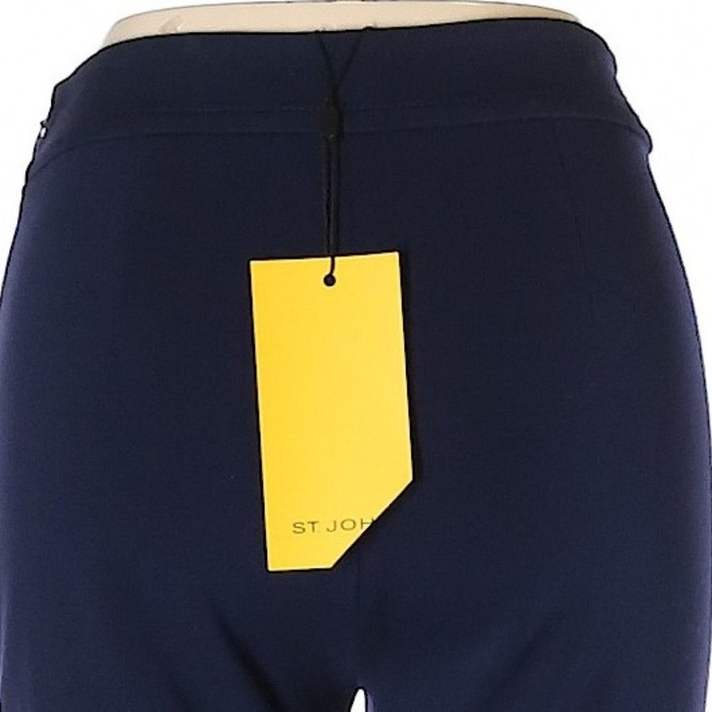 NWT St. John Midnight Blue Giselle Skinny Leg Zip-Ankle Leggings Size 0 - Picture 3 of 4